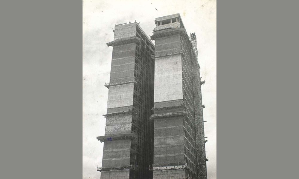 Palacio del Congreso Nacional de Brasilia en construcción.
