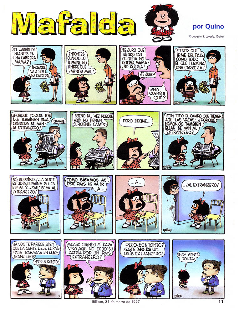 Historieta de Mafalda en Billiken