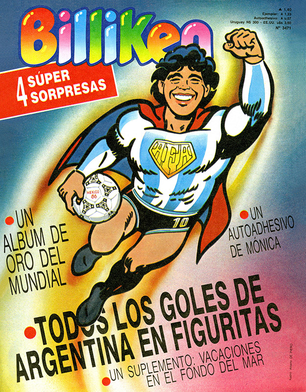 Tapa de Billiken de 1986 con Maradona