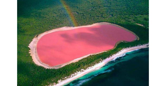 lago rosa en Australia