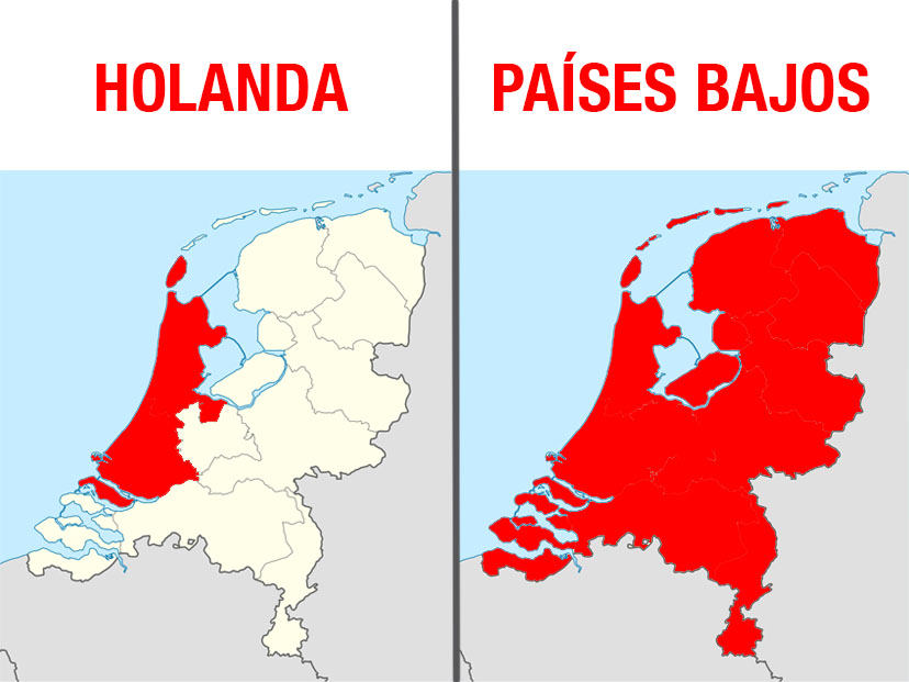 Diferencia entre el nombre Países Bajos y Holanda