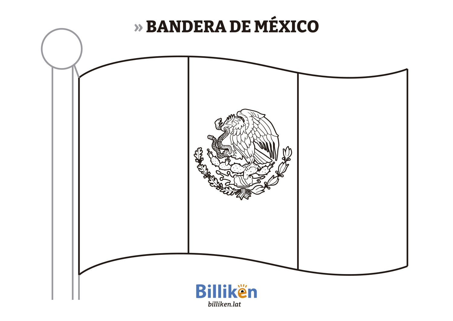 Bandera mexicana para descargar y colorear.