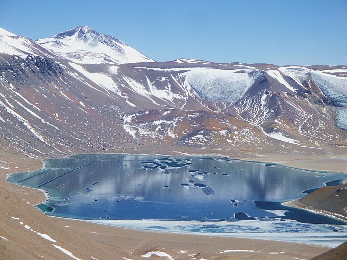 El lago navegable más alto del mundo en invierno.