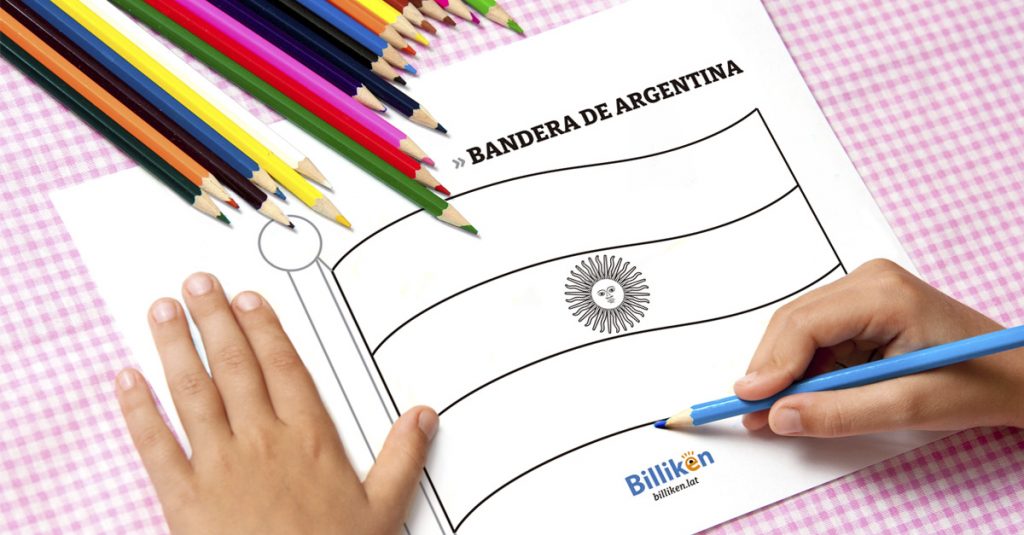 bandera de Argentina para imprimir y colorear