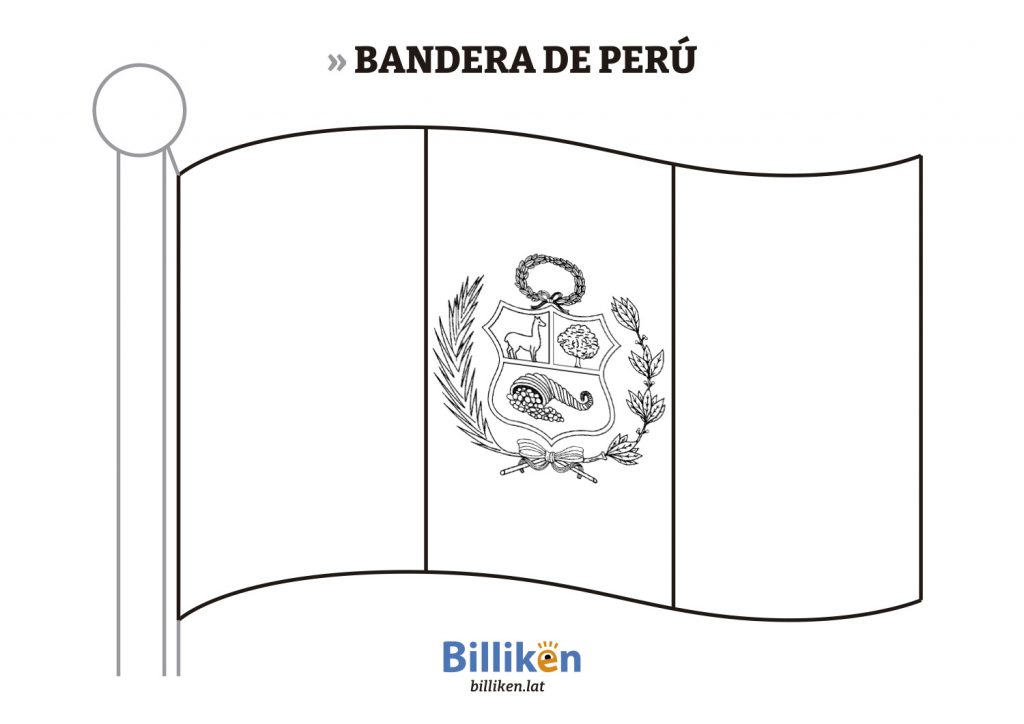 Bandera de Perú para colorear e imprimir - Billiken