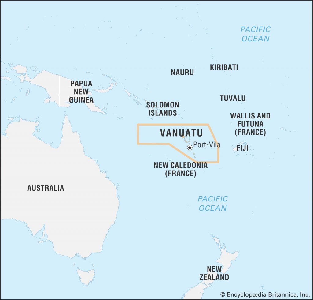 Ubicación en el mapa de Vanuatu.