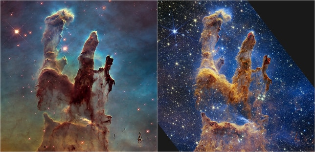 Comparación de una toma antigua con la mejor foto espacial del 2022.