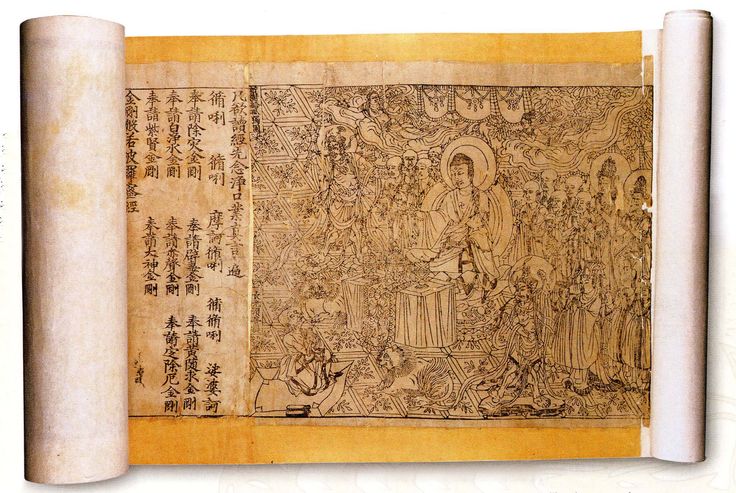 Imagen que representa el formato original del libro impreso más antiguo del mundo. 