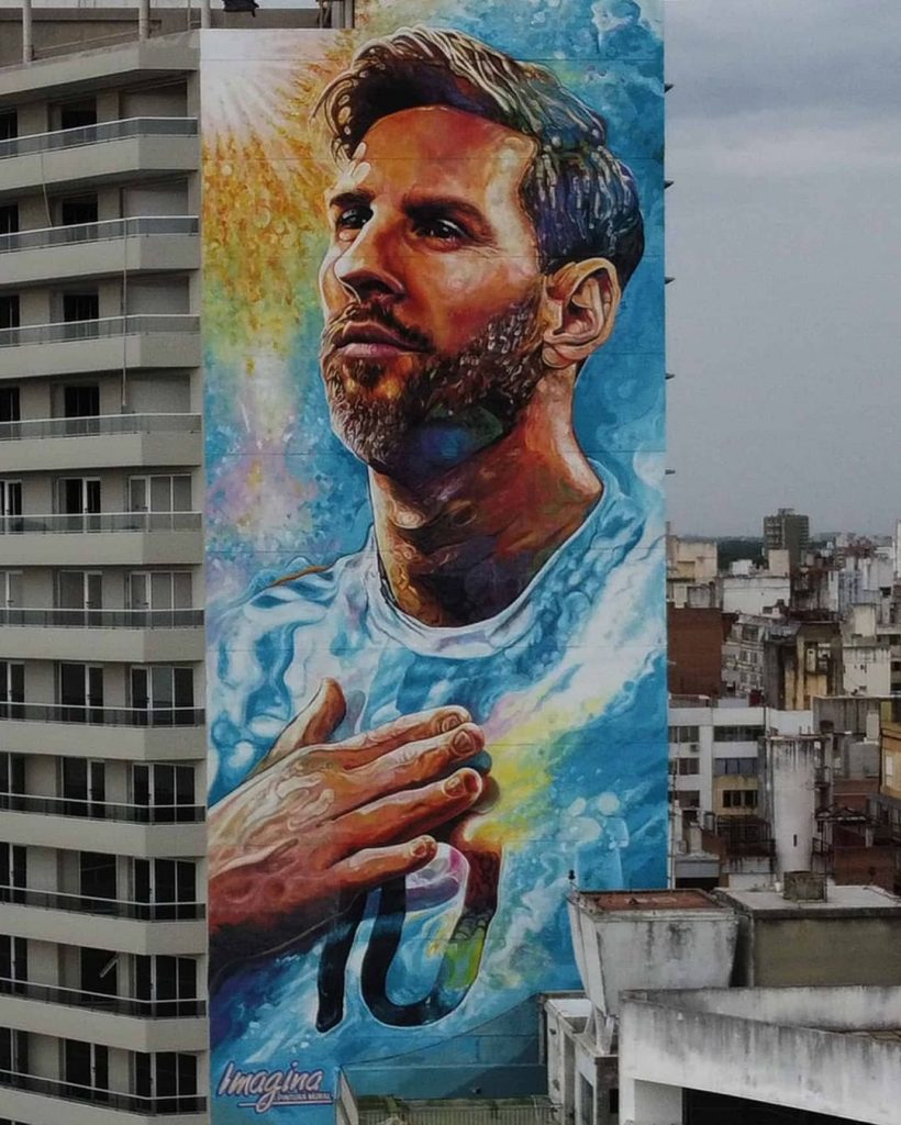 Mural de Messi en Rosario.