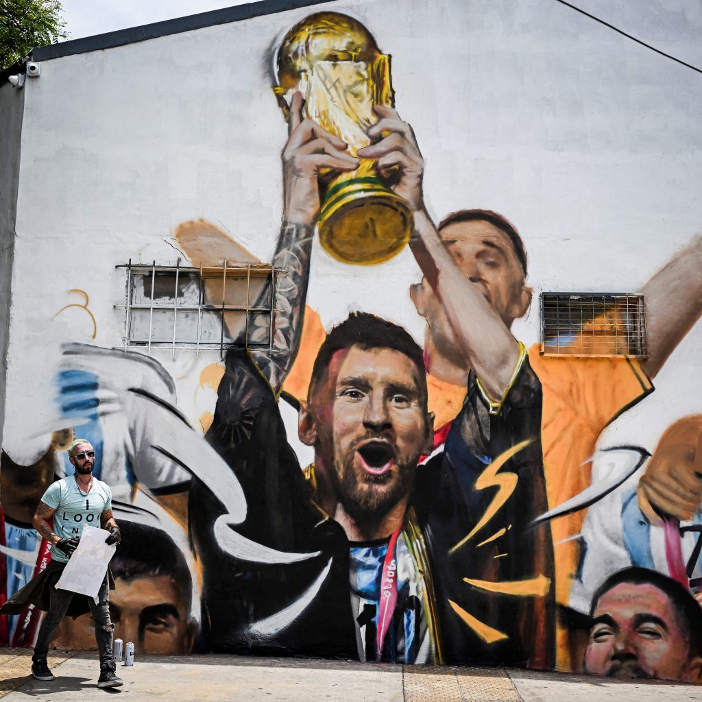 Mural de Messi en Buenos Aires. 