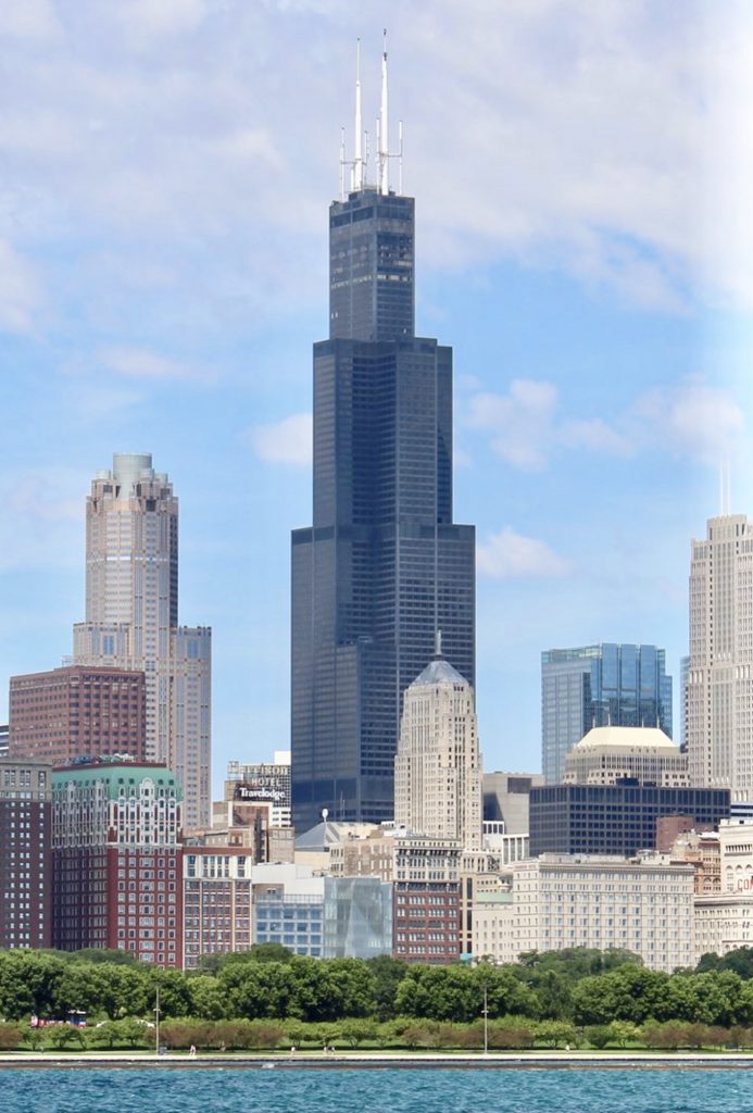 Torre Sears entre los edificios más altos del mundo.