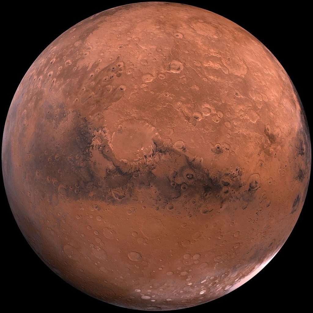 Foto de Marte, planeta en donde se encontraron las dunas circulares. 