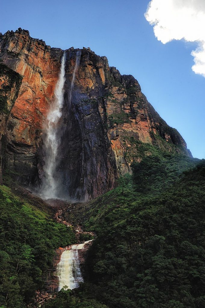 Imagen de la cascada más alta del mundo. 