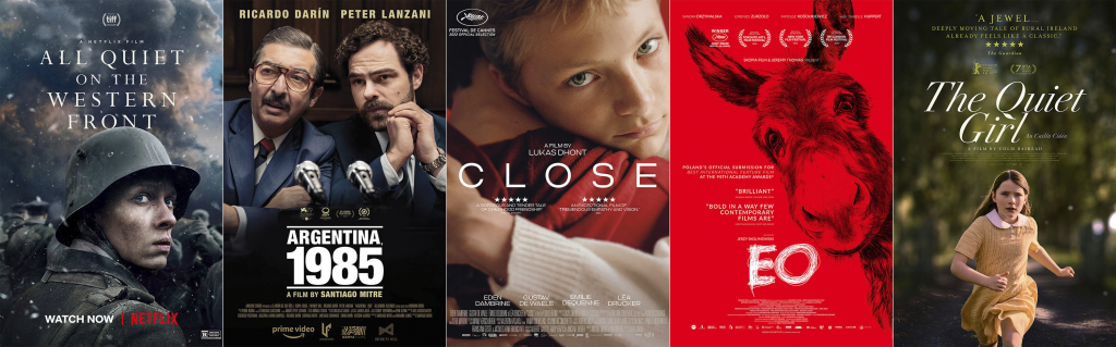 Cinco películas competirán en la categoría Mejor Película Internacional