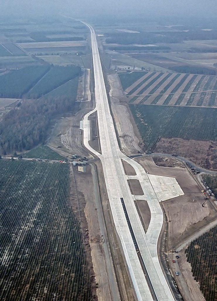 La autopista de Alemania en construcción.