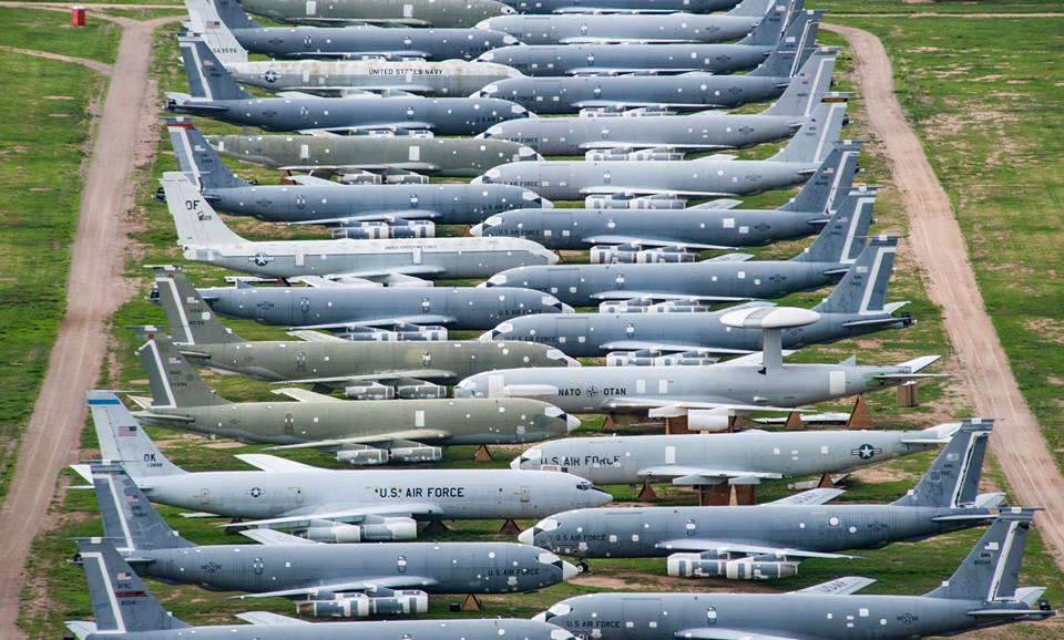 Imagen del cementerio de aviones más grande del mundo. 