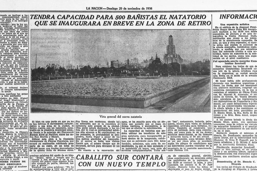 La noticia en el periódico La Nación. 20 de noviembre de 1938. Foto: La Nación