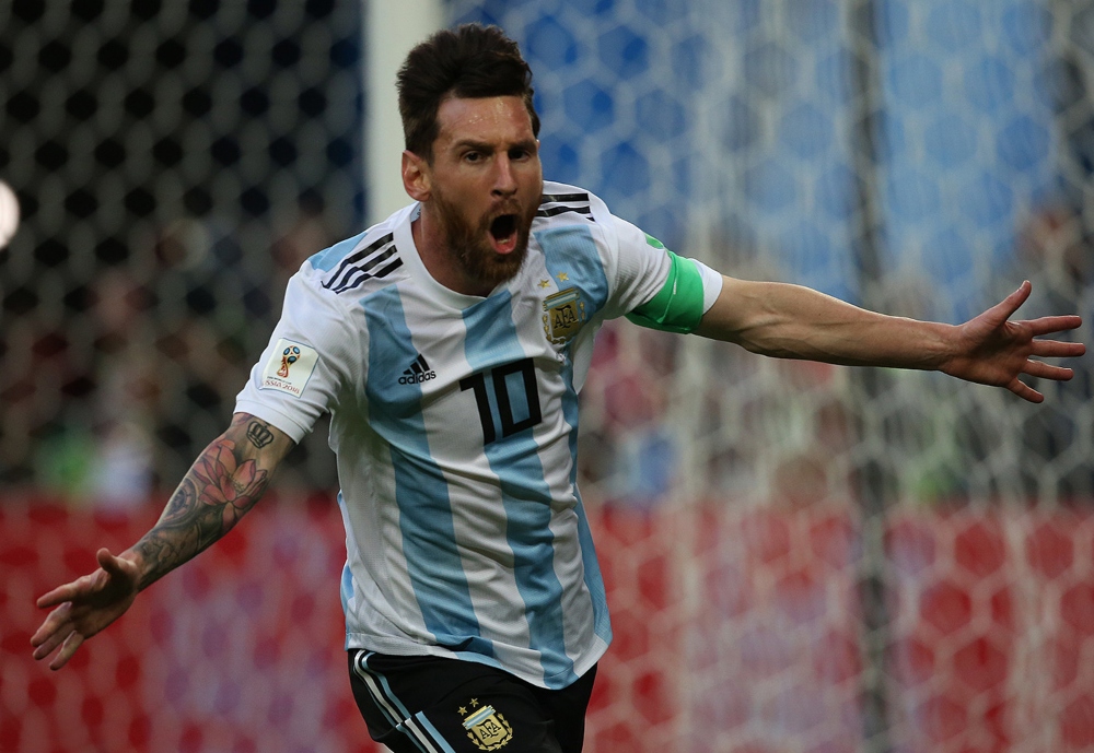 Lionel Messi festeja un gol. 