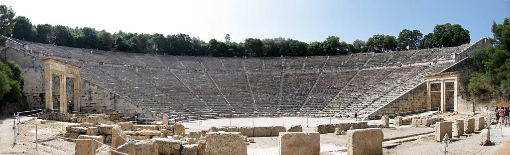 Vista panorámica del teatro Epidauro.
