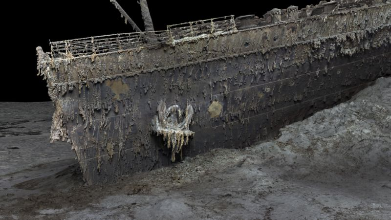 La nueva imagen de la proa del Titanic conseguida a través de un escaneo digital