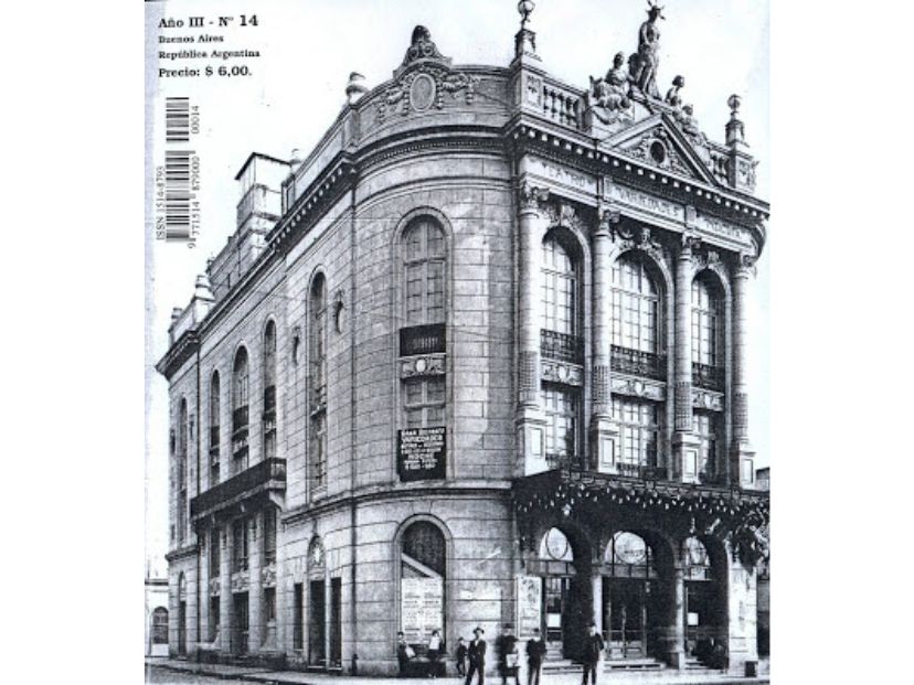 Teatro Variedades en la portada de una revista antigua. 