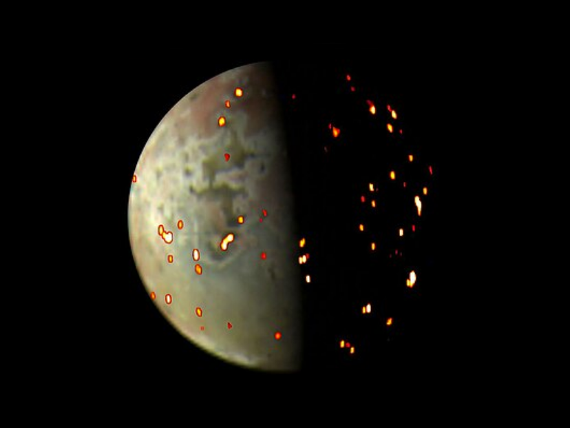 ío, la luna de Júpiter llena de volcanes activos