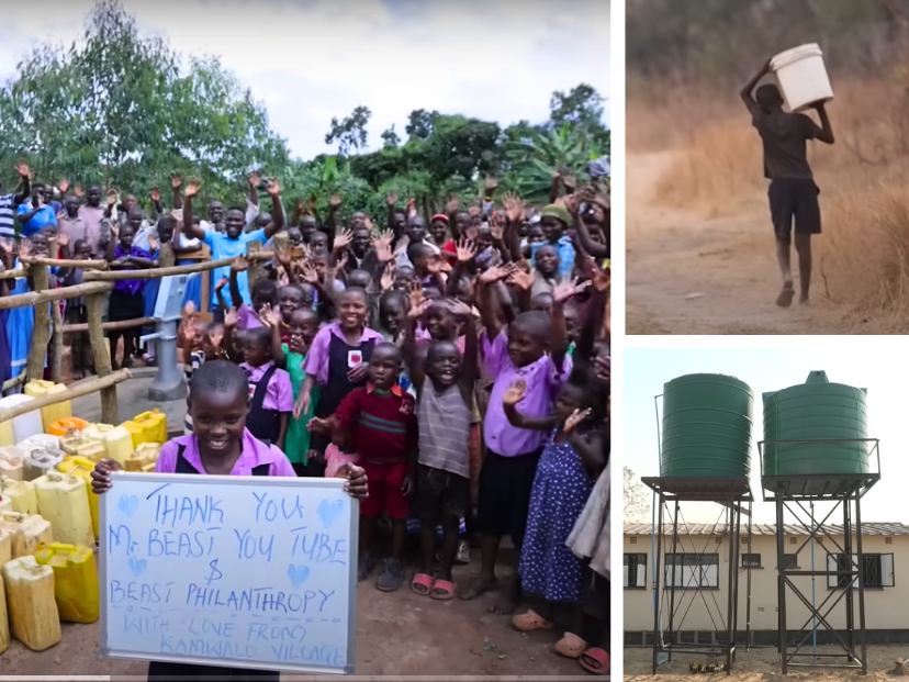 mrbeast construye 100 pozos de agua en africa
