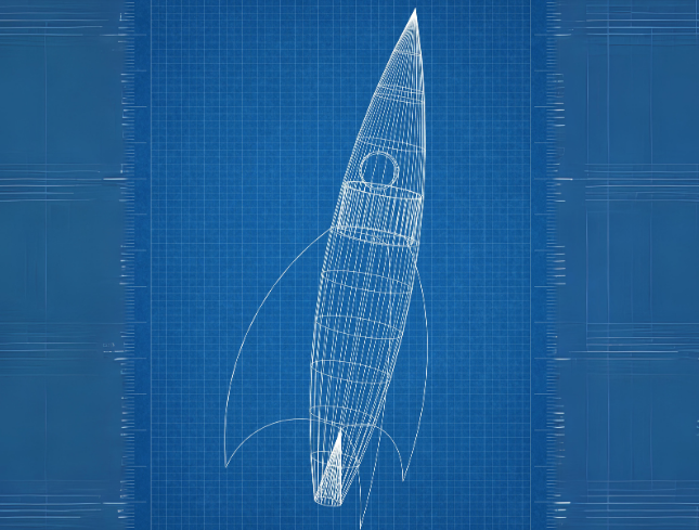un plano de un cohete espacial