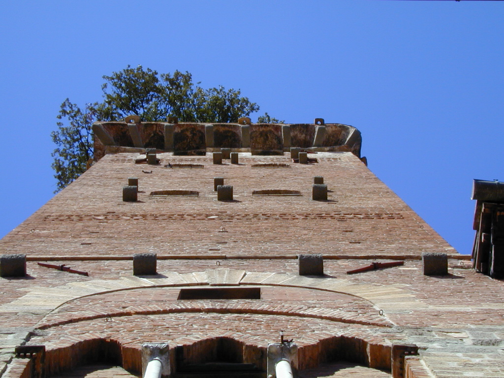 Uno de los laterales de la Torre Guinigi de Italia.