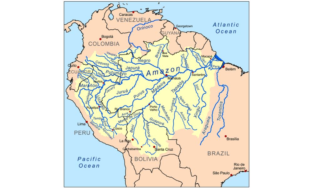 Cuenca hidrográfica en el amazonas