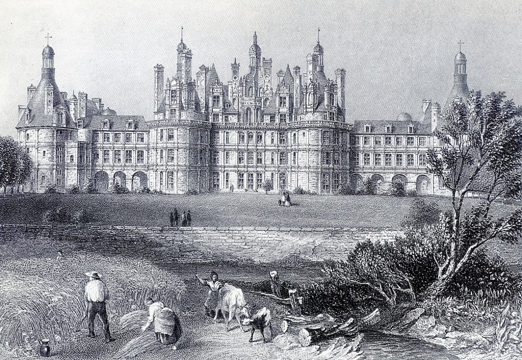 Castillo de Chambord en 1860.
