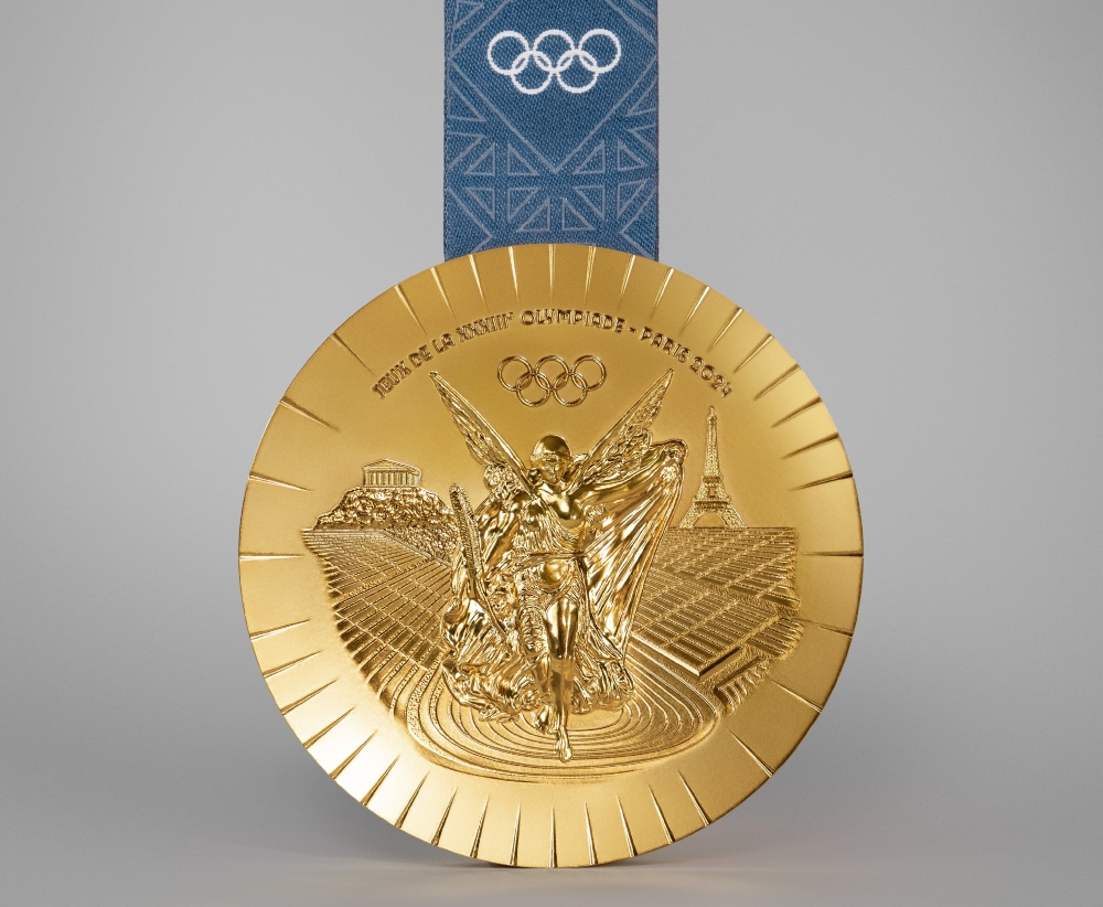 Diseño del dorso de las medallas a utilizar en los próximos Juegos Olímpicos. 