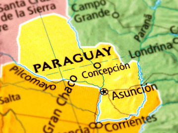 nombre más común paraguay en un mapa geográfico político