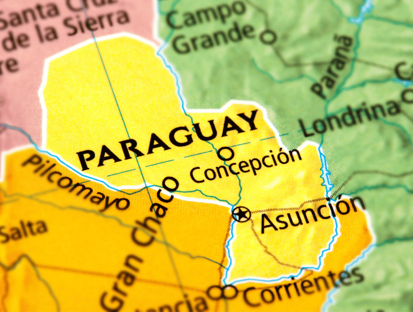 nombre más común paraguay en un mapa geográfico político