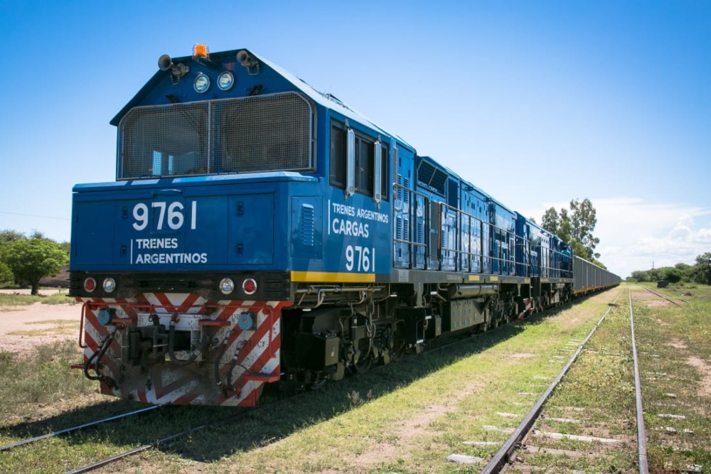 Un tren en el Día del Trabajador Ferroviario. 