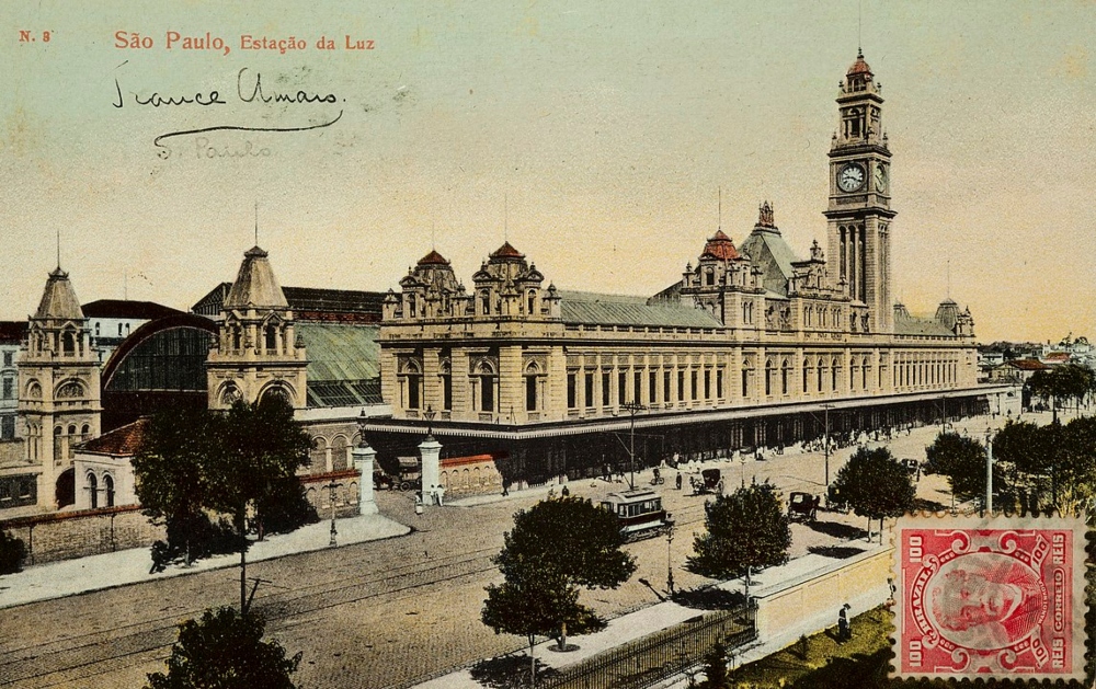 Foto antigua de la estación Da Luz de Brasil.