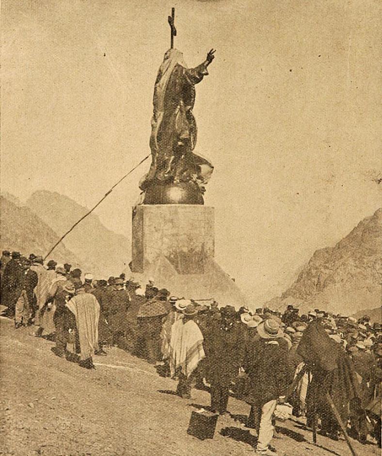 Inauguración del Cristo Redentor de los Andes.