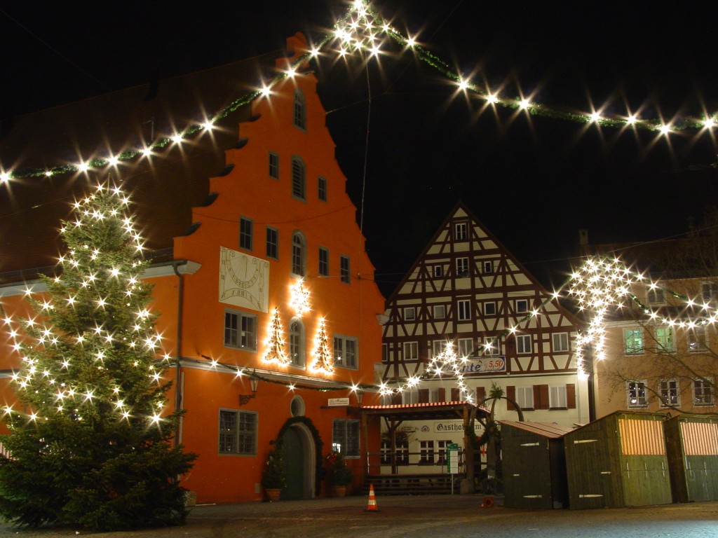 Noche en el centro de Nördlingen.