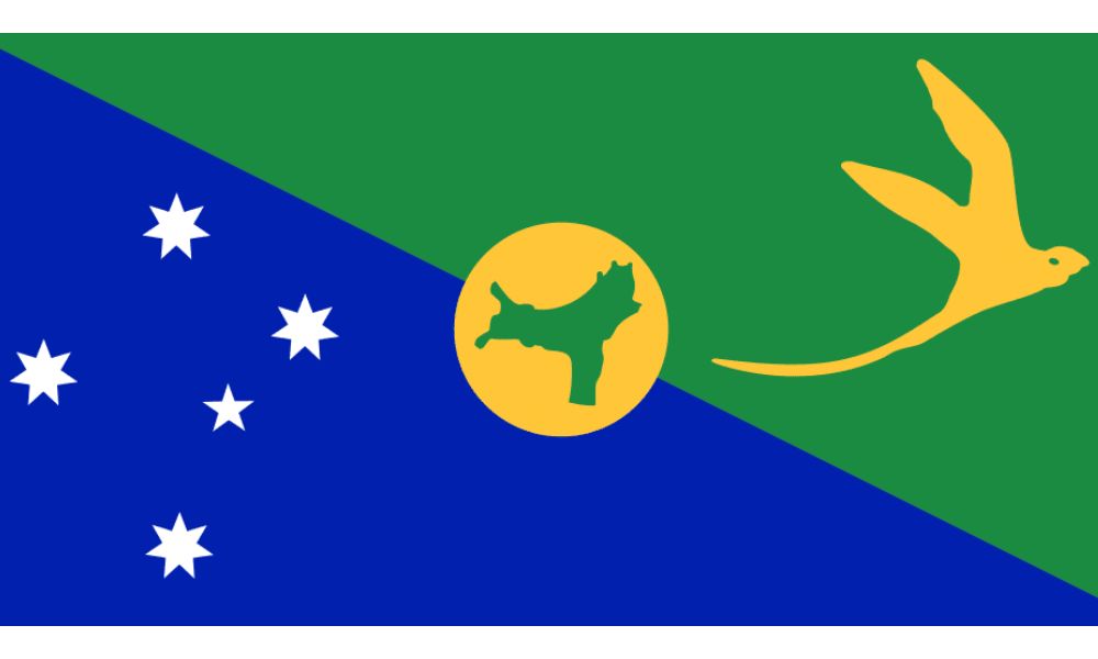 Bandera de la Isla de Navidad - Verde, azul, amarillo y blanco
