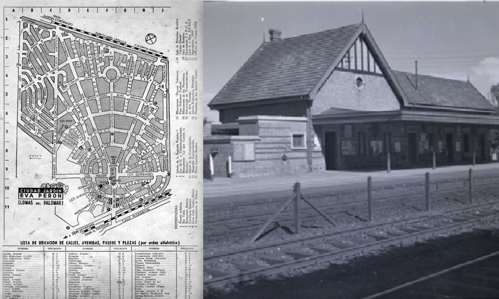 Plano antiguo de Ciudad Jardín y la vieja estación de El Palomar