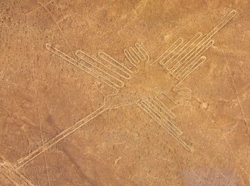 Líneas de Nazca en Perú, el gran misterio de su significado y uso por la cultura Nazca. Figura del colibrí.