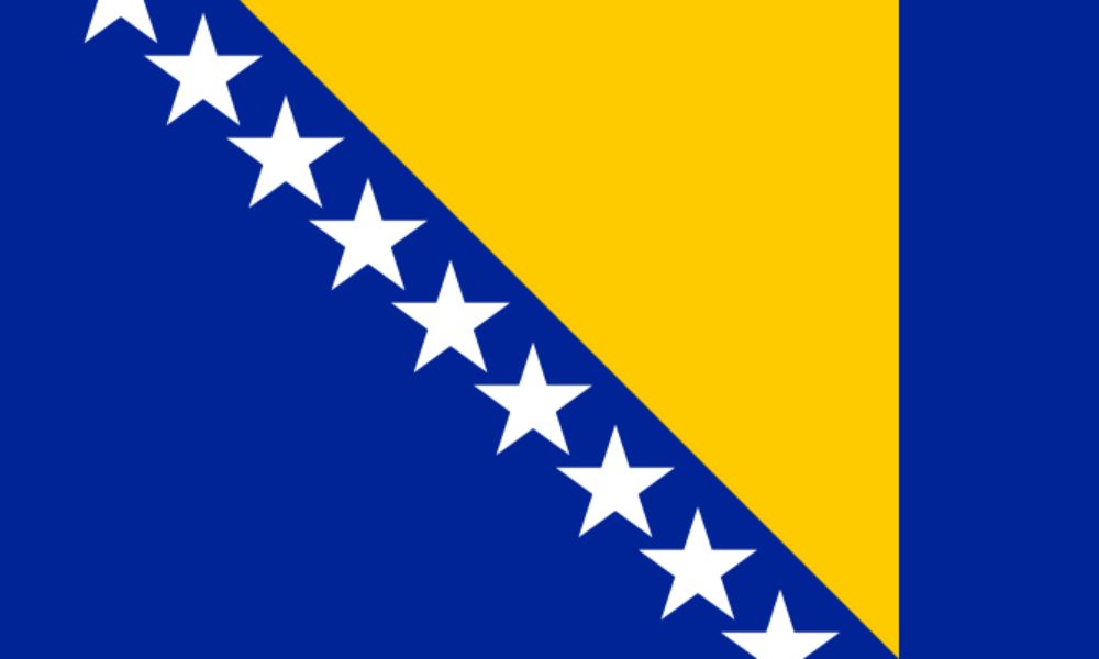 Bandera de Bosnia y Herzegovina.