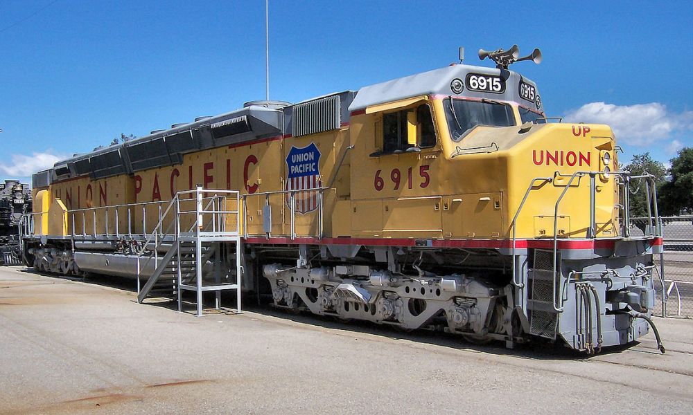 Una de las locomotoras Centennial DD40X, en un museo. 