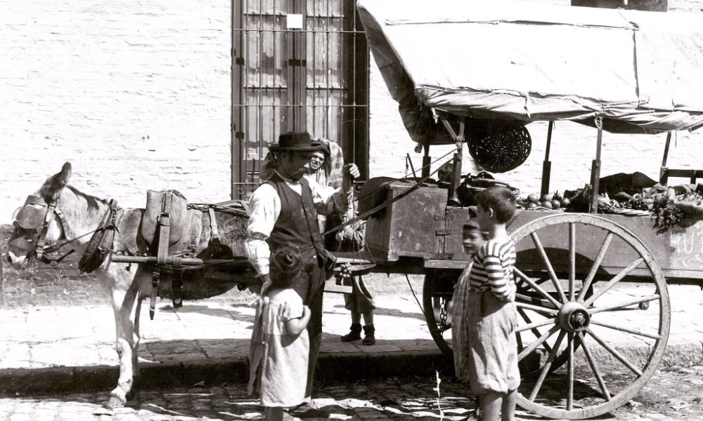 Vendedor de frutas y verduras, en Buenos Aires, 1907.