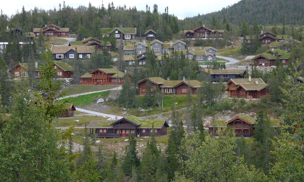 Casas del pueblo de Rjukan.