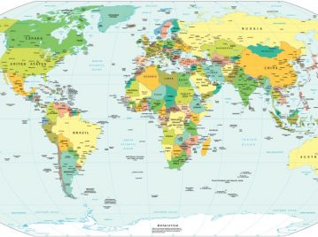 Mapa de países en el mundo.
