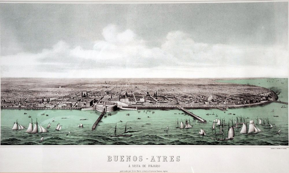 Pintura de la ciudad argentina en 1865.