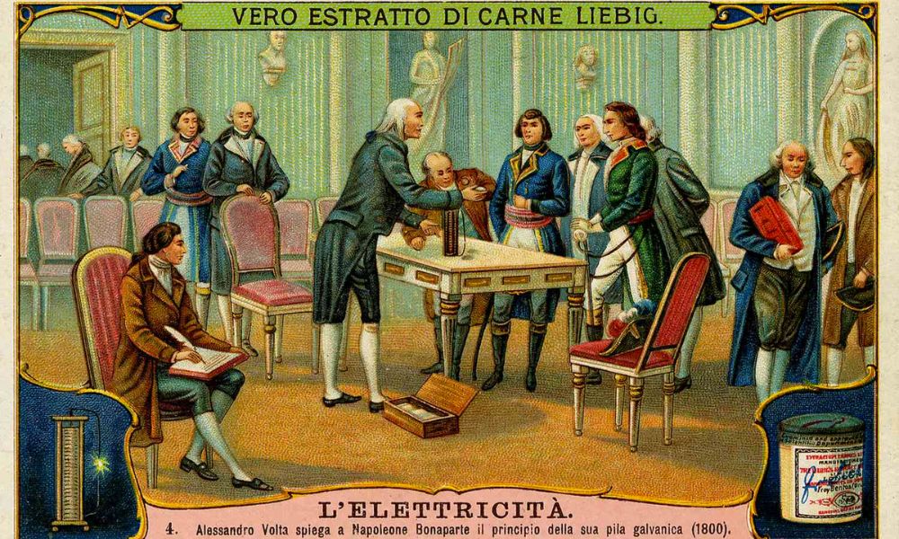 Alessandro Volta y Napoleón Bonaparte