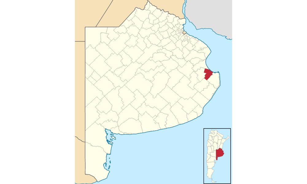 El municipio más pequeño de la provincia de Buenos Aires en el mapa. 