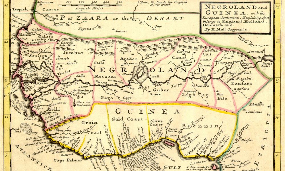 Mapa de la región de Guinea - África